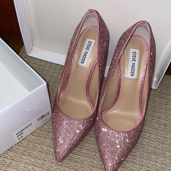 Steve Madden Shoes - STEVE MADDEN Vivacious Pink Rhinestone Pumps 8